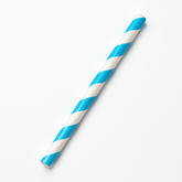 Caribbean Blue Striped Paper Straws - Pack of 100